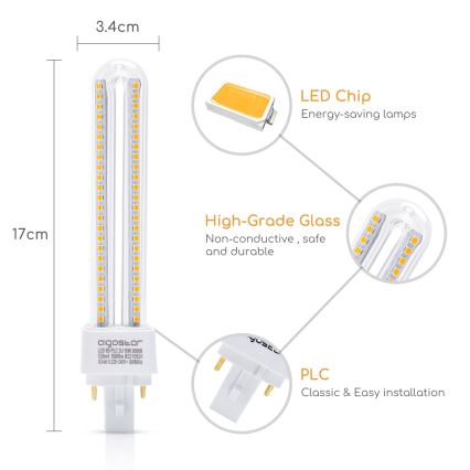 LED Sijalica G24D-3/15W/230V 3000K - Aigostar