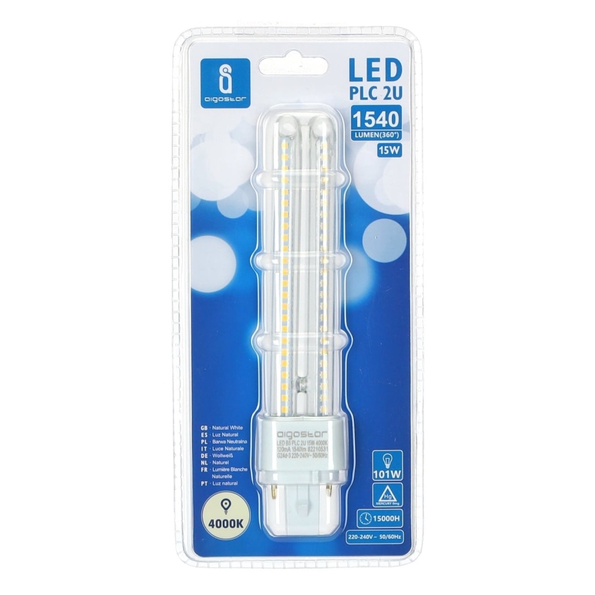 LED Sijalica G24D-3/15W/230V 4000K - Aigostar