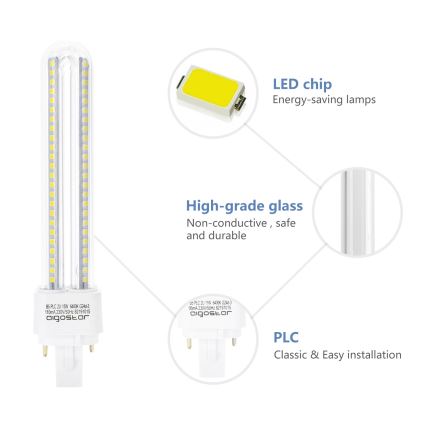 LED Sijalica G24D-3/15W/230V 6500K - Aigostar