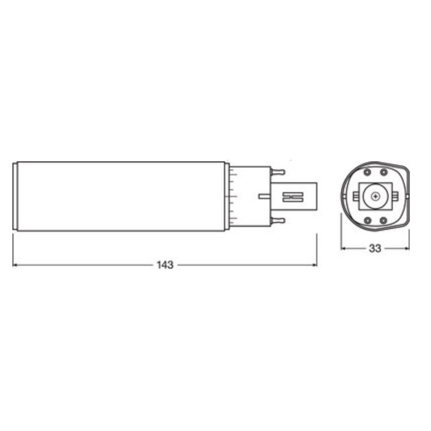 LED Sijalica G24q-1/6W/230V 3000K - Osram