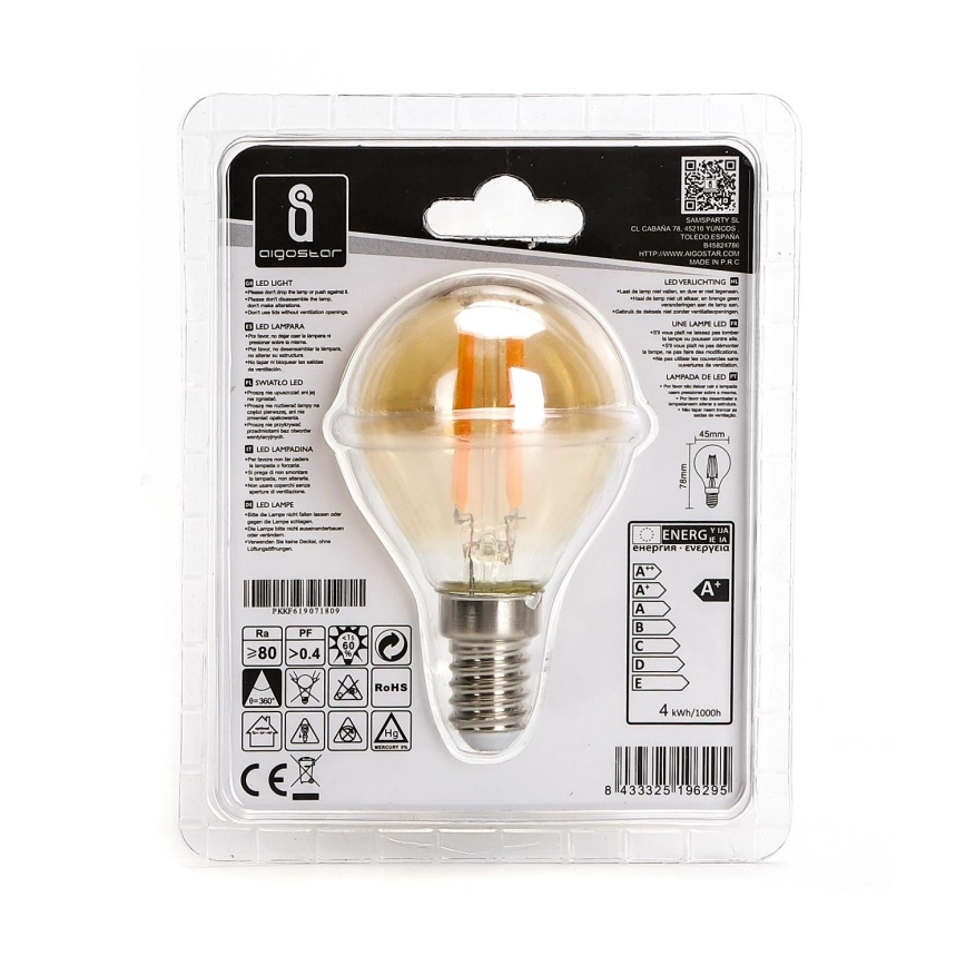 LED Sijalica G45 E14/4W/230V 2200K - Aigostar