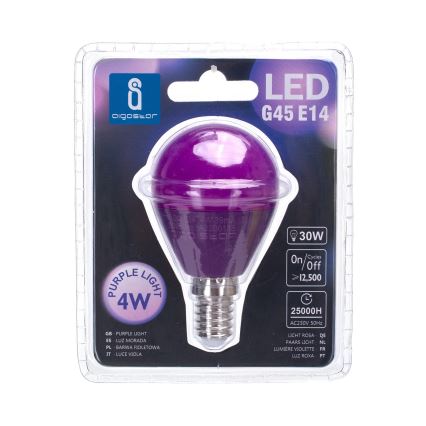 LED sijalica G45 E14/4W/230V ljubičasta - Aigostar