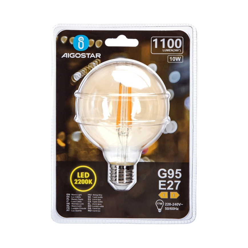 LED Sijalica G95 E27/10W/230V 2200K - Aigostar