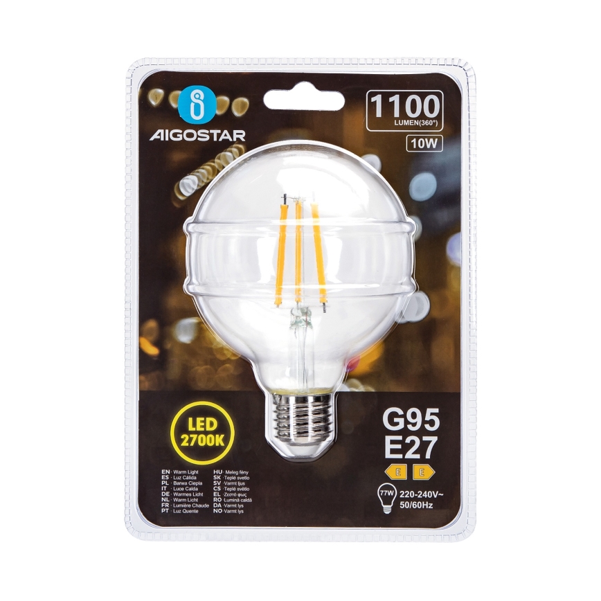 LED Sijalica G95 E27/10W/230V 2700K - Aigostar