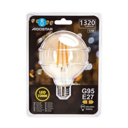 LED Sijalica G95 E27/12W/230V 2200K - Aigostar