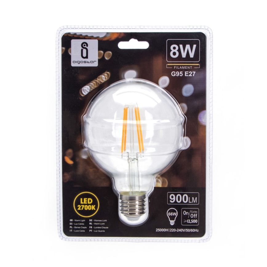 LED Sijalica G95 E27/8W/230V 2700K - Aigostar