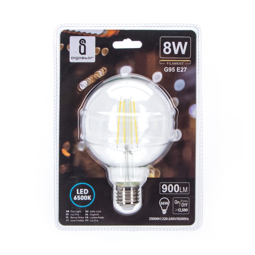 LED Sijalica G95 E27/8W/230V 6500K - Aigostar