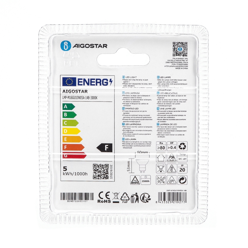 LED Sijalica GU10/4,5W/230V 3000K - Aigostar