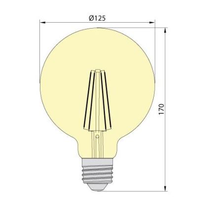 LED Sijalica LEDSTAR AMBER G125 E27/8W/230V 2200K