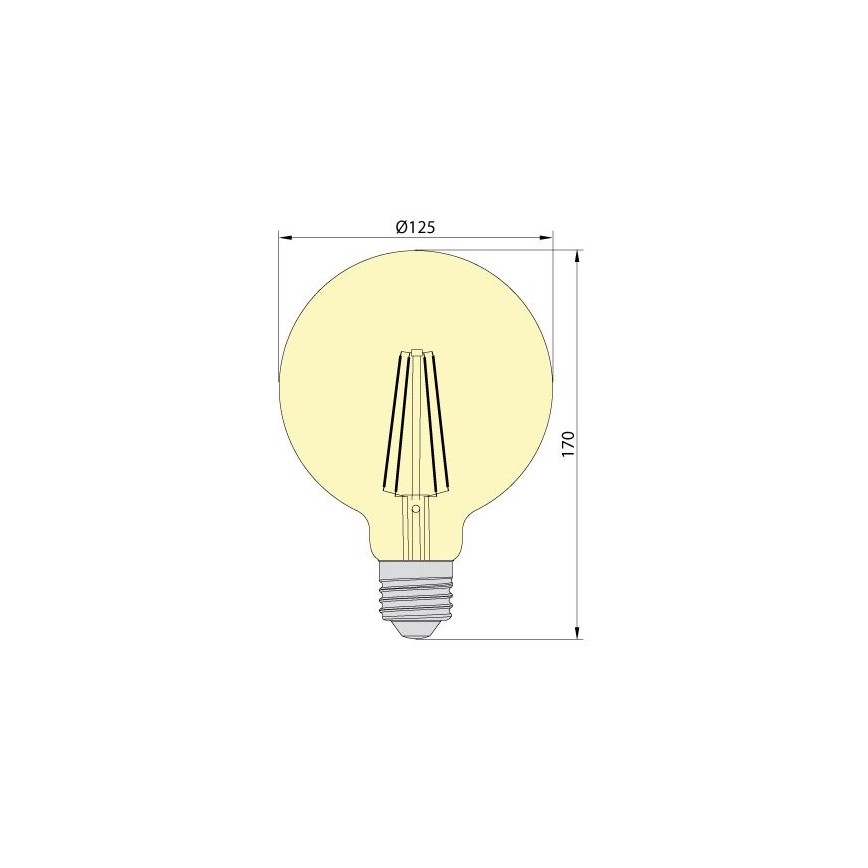 LED Sijalica LEDSTAR AMBER G125 E27/8W/230V 2200K