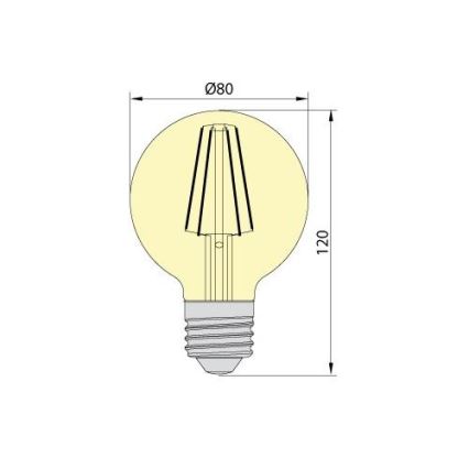 LED Sijalica LEDSTAR AMBER G80 E27/8W/230V 2200K