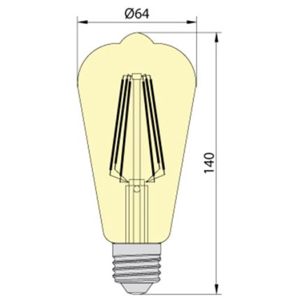 LED Sijalica LEDSTAR AMBER ST64 E27/10W/230V 2200K