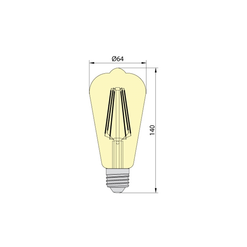 LED Sijalica LEDSTAR AMBER ST64 E27/10W/230V 2200K
