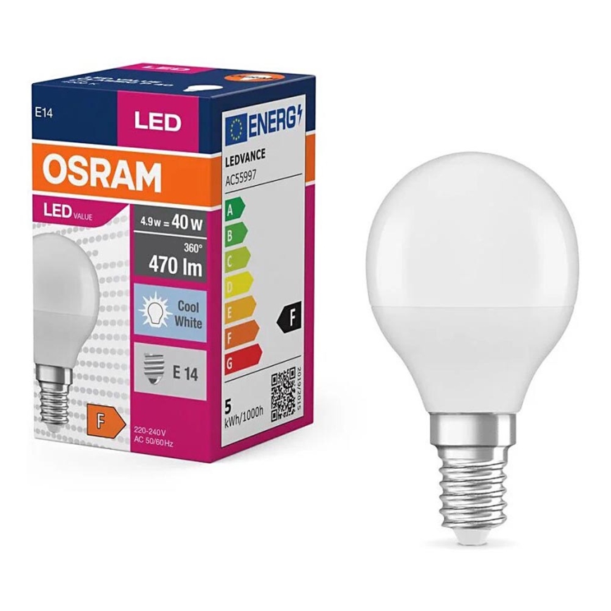 LED Sijalica P40 E14/4,9W/230V 4000K - Osram