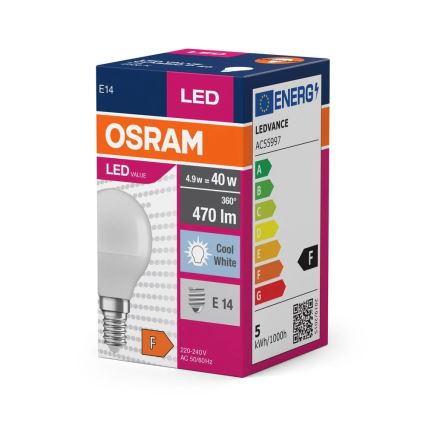 LED Sijalica P40 E14/4,9W/230V 4000K - Osram