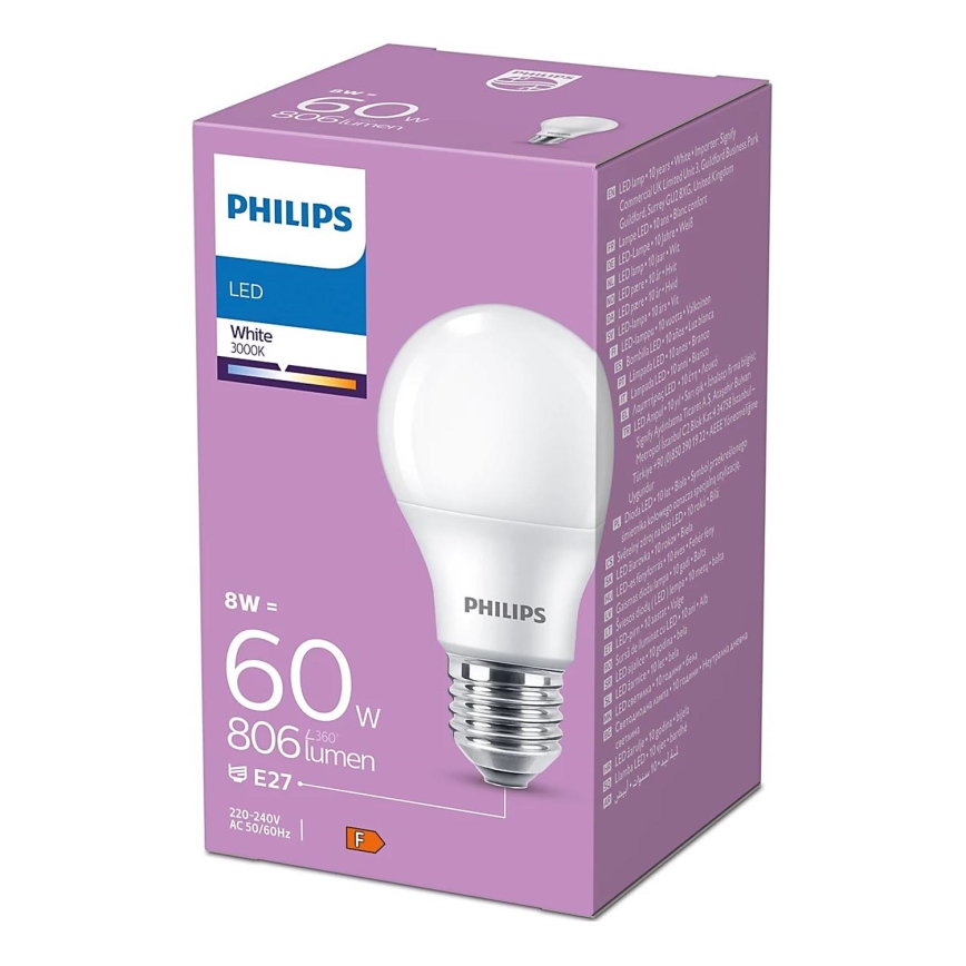 LED Sijalica Philips A60 E27/8W/230V 3000K