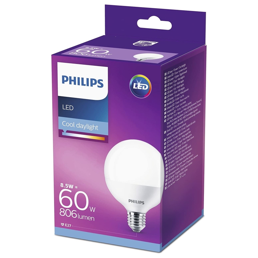 LED Sijalica Philips G95 E27/8,5W/230V 6500K