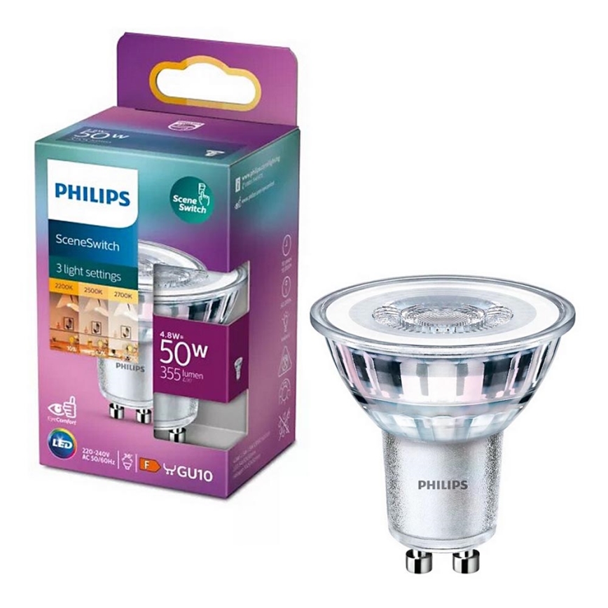 LED Sijalica Philips SCENE SWITCH PAR16 GU10/4,8W/230V 2200/2500/2700K
