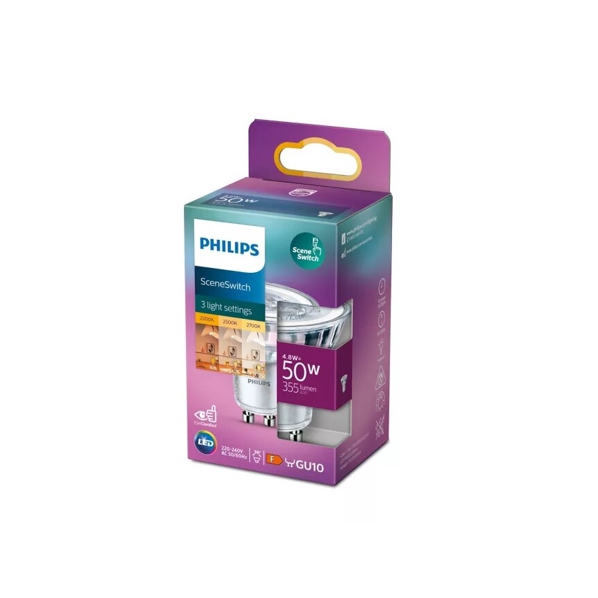 LED Sijalica Philips SCENE SWITCH PAR16 GU10/4,8W/230V 2200/2500/2700K