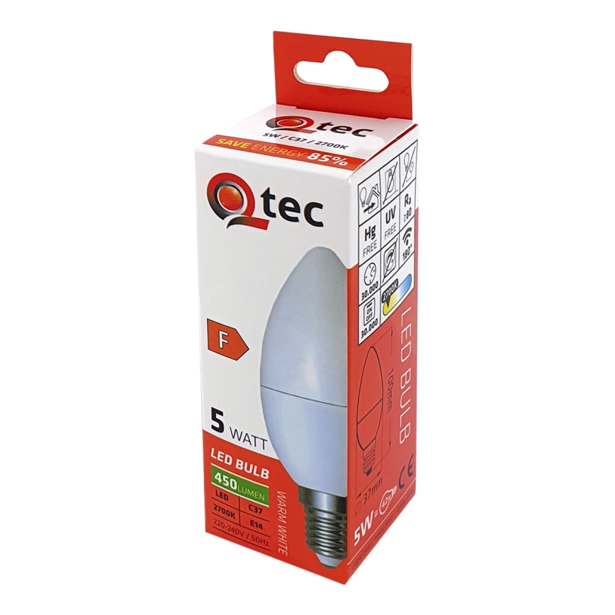 LED Sijalica Qtec C35 E14/5W/230V 2700K