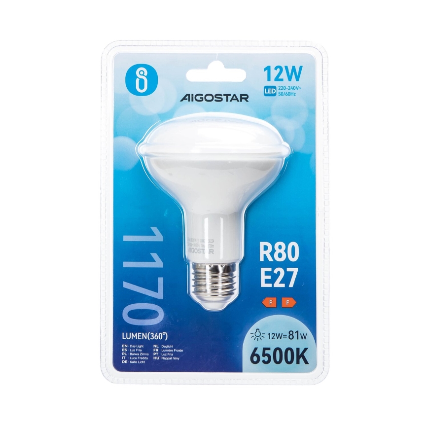 LED Sijalica R80 E27/12W/230V 6500K - Aigostar