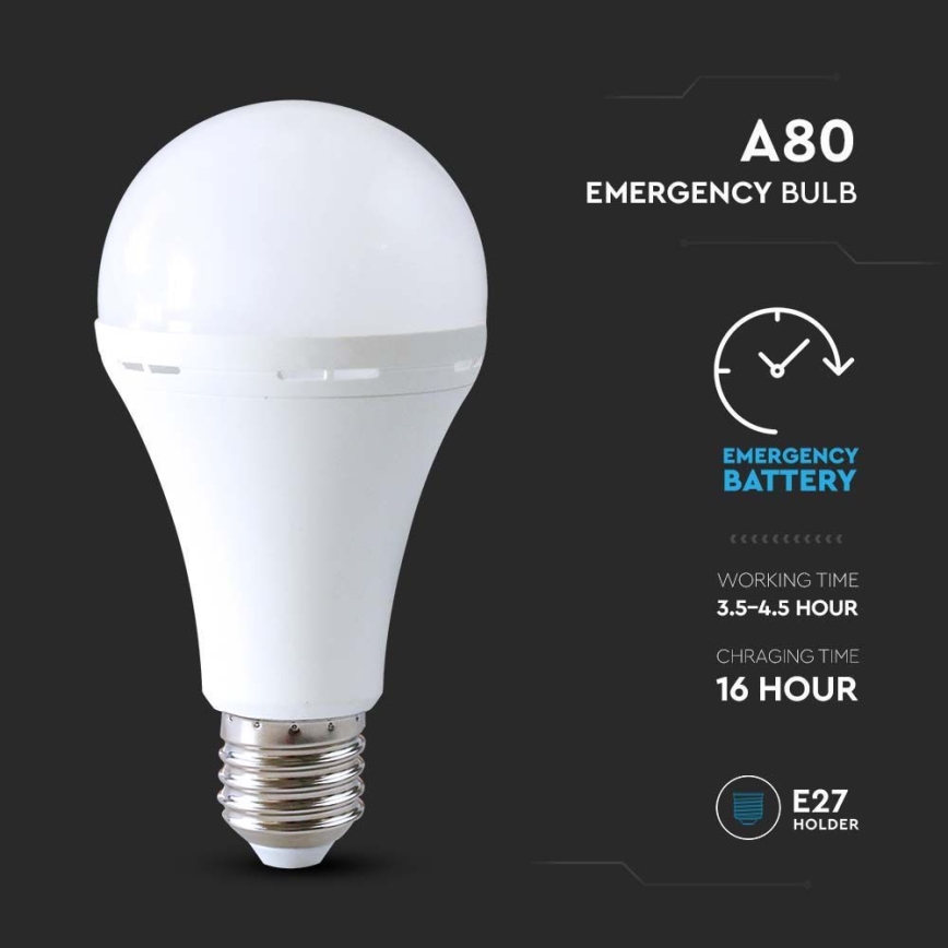 LED Sijalica sa modom za hitne slučajeve A80 E27/12W/230V 4000K