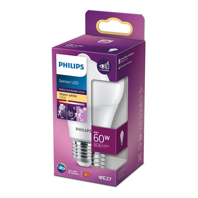 LED sijalica sa senzorom Philips A60 E27/8W/230V 2700K
