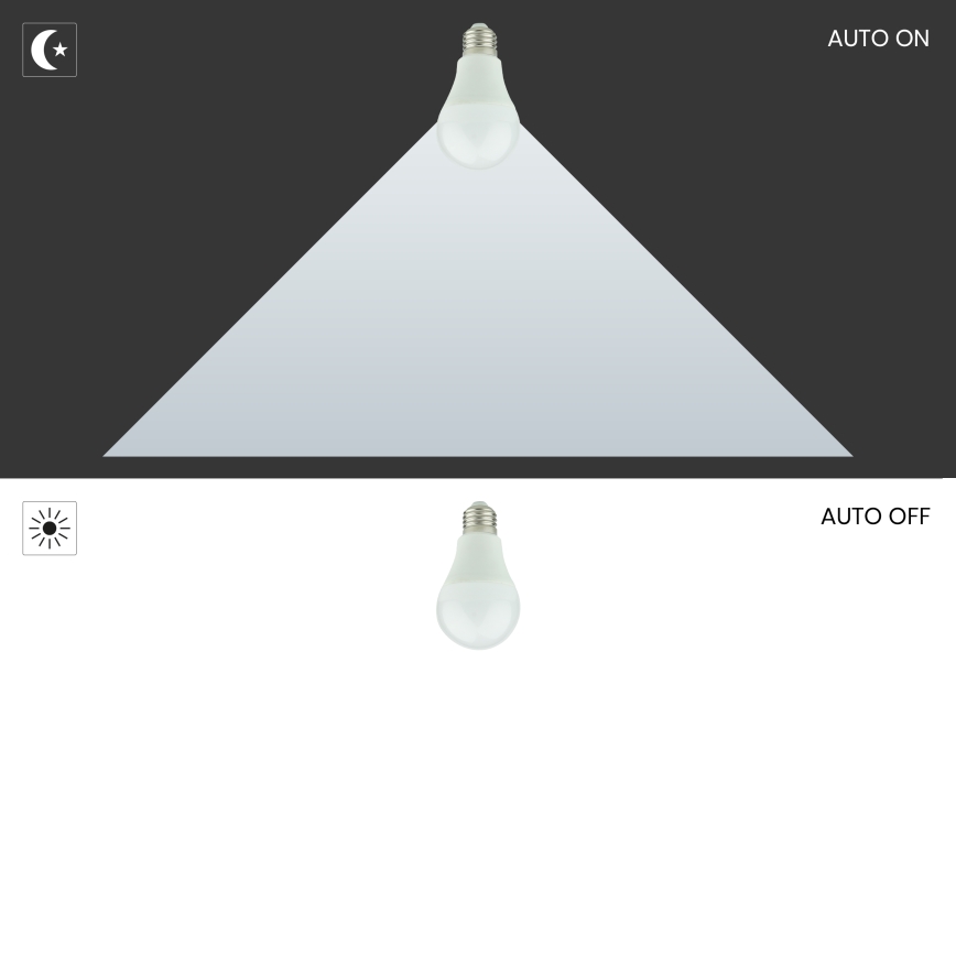 LED sijalica sa senzorom sumraka A60 E27/9W/230V 3000K