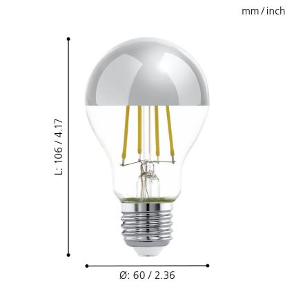 LED Sijalica sa sfernim ogledalom na vrhu A60 E27/7W/230V 2700K - Eglo 11834