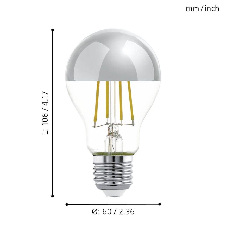 LED Sijalica sa sfernim ogledalom na vrhu A60 E27/7W/230V 2700K - Eglo 11834