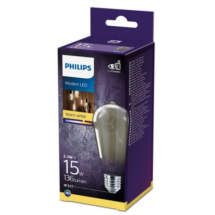 LED Sijalica SMOKY VINTAGE Philips ST64 E27/2,3W/230V 2700K