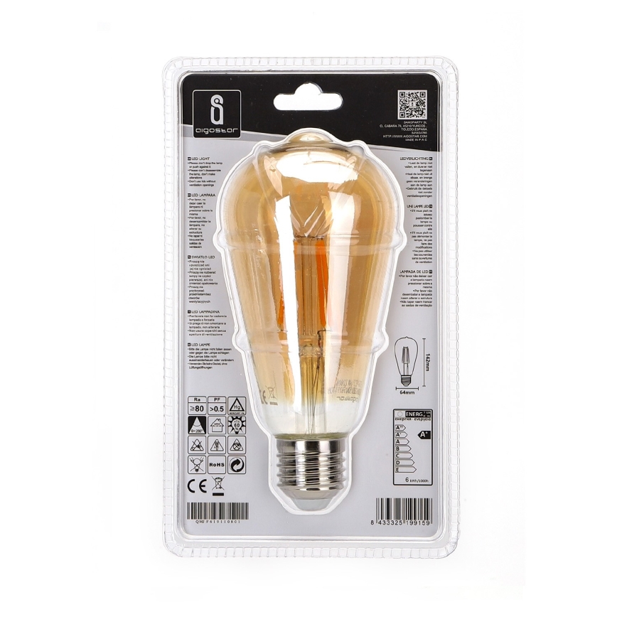 LED Sijalica ST64 E27/6W/230V 2200K - Aigostar