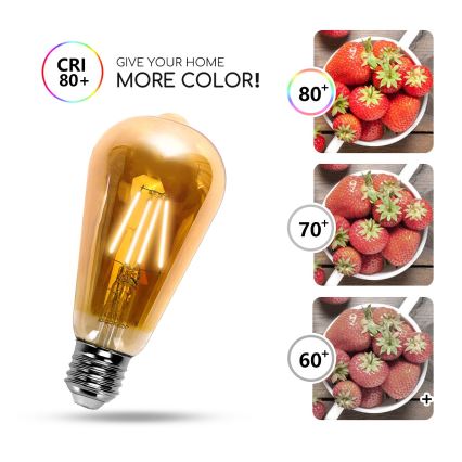 LED Sijalica ST64 E27/8W/230V 2200K - Aigostar