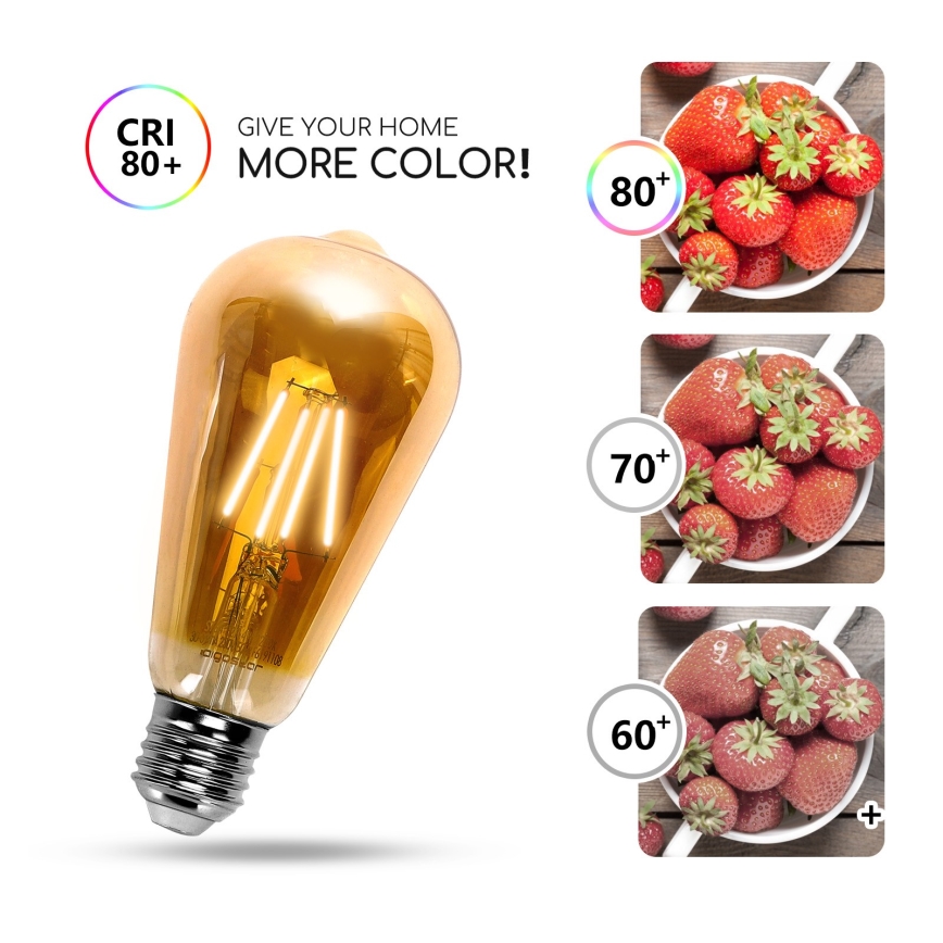 LED Sijalica ST64 E27/8W/230V 2200K - Aigostar