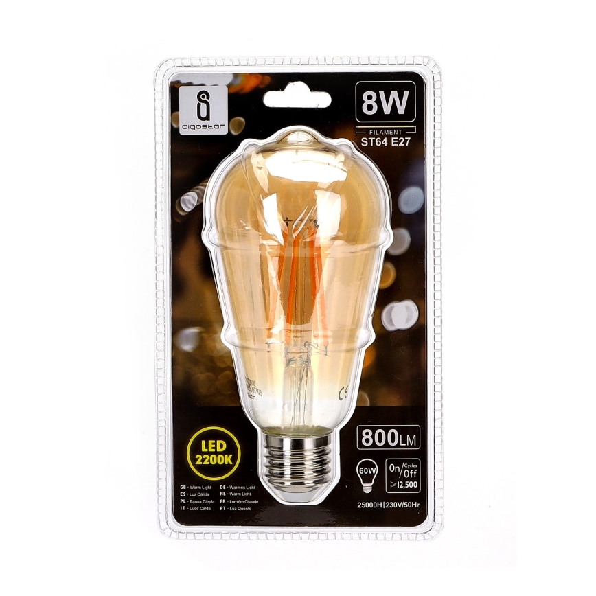 LED Sijalica ST64 E27/8W/230V 2200K - Aigostar