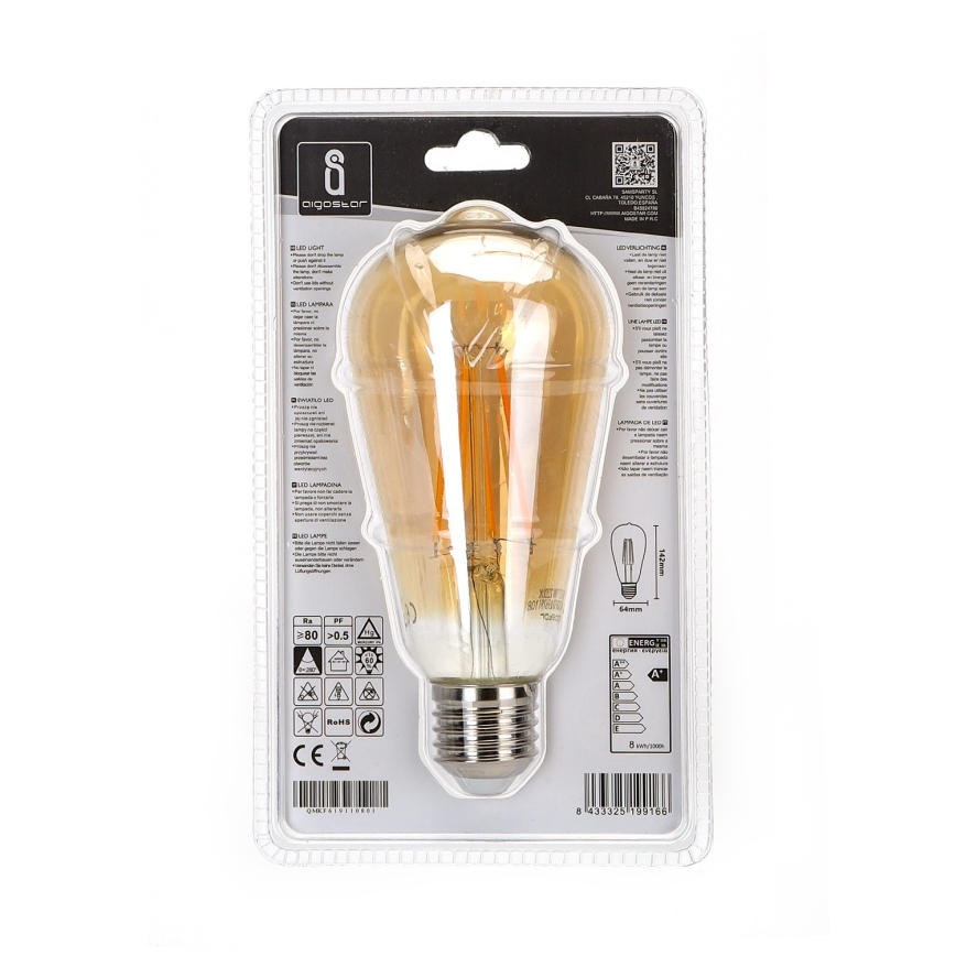 LED Sijalica ST64 E27/8W/230V 2200K - Aigostar
