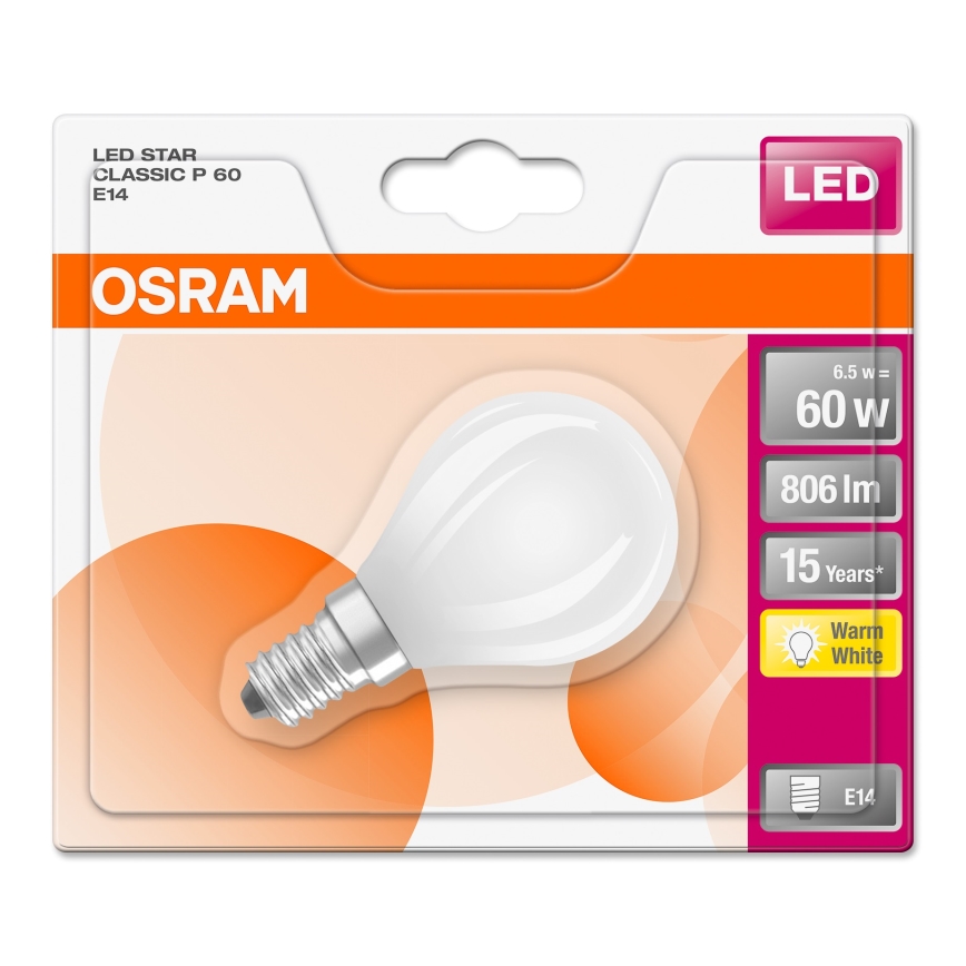 LED Sijalica STAR E14/6,5W/230V 2700K - Osram