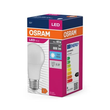 LED Sijalica VALUE A60 E27/8W/230V 4000K - Osram