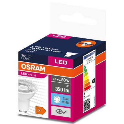 LED Sijalica VALUE PAR16 GU10/4,5W/230V 4000K 36° bela - Osram
