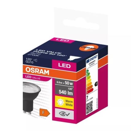 LED Sijalica VALUE PAR16 GU10/6,9W/230V 2700K 120° crno - Ledvance