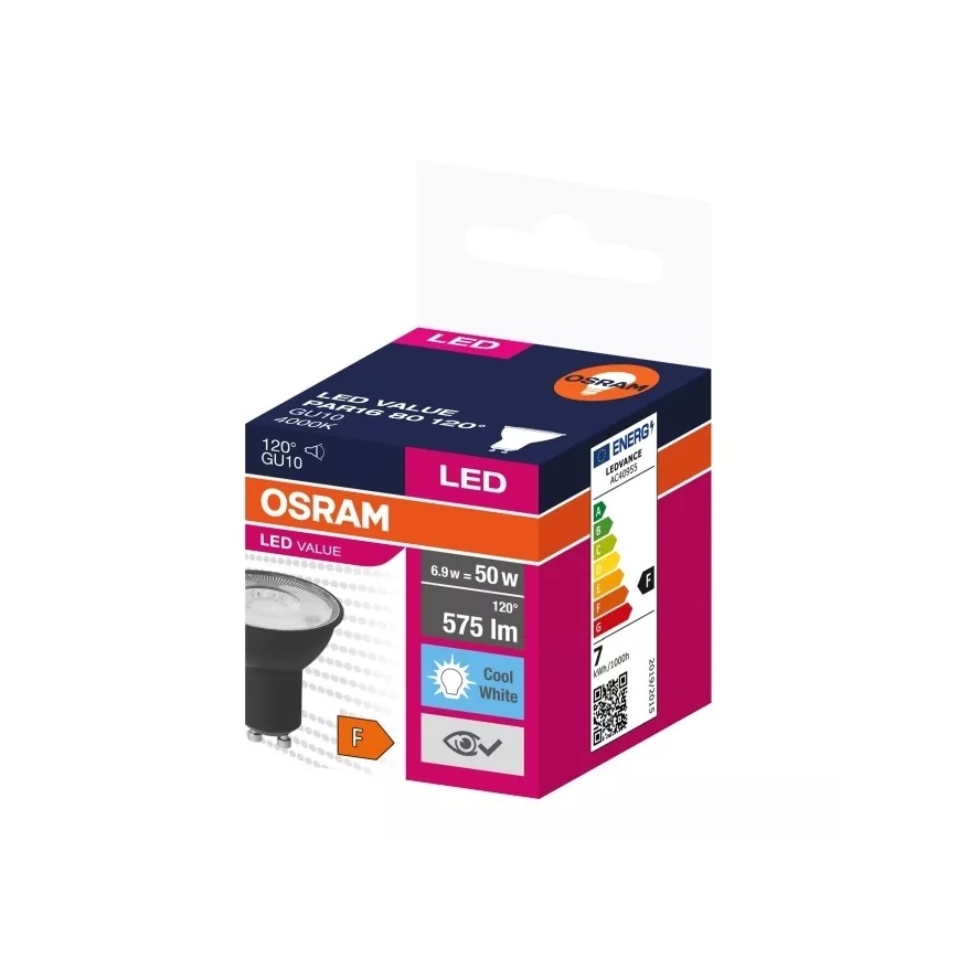 LED Sijalica VALUE PAR16 GU10/6,9W/230V 4000K 120° crno - Ledvance