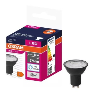 LED Sijalica VALUE PAR16 GU10/6,9W/230V 6500K 120° crno - Ledvance