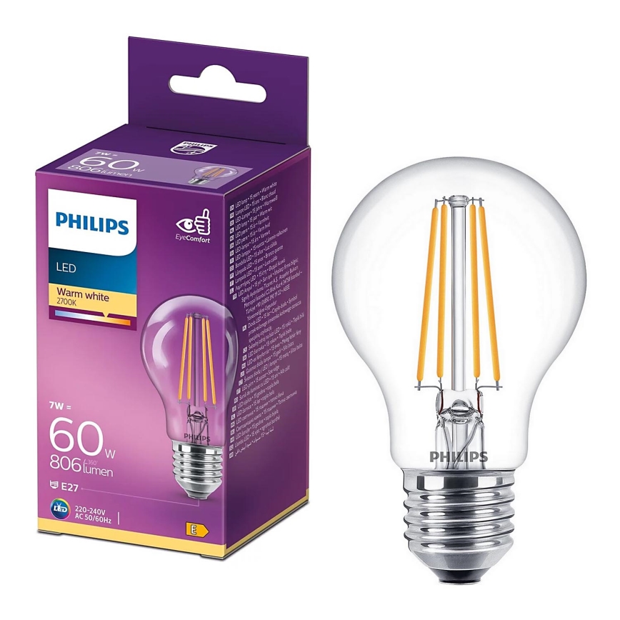 LED Sijalica VINTAGE Philips A60 E27/7W/230V 2700K