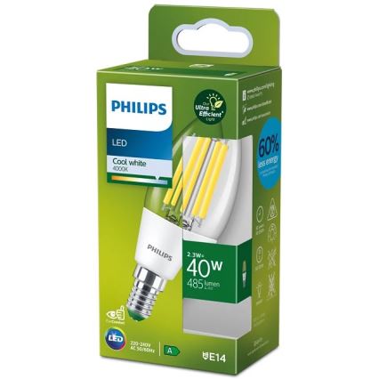LED Sijalica VINTAGE Philips B35 E14/2,3W/230V 4000K