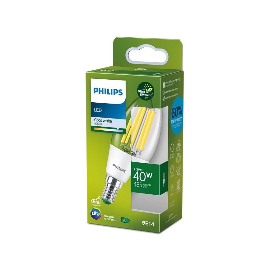 LED Sijalica VINTAGE Philips B35 E14/2,3W/230V 4000K