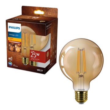 LED Sijalica VINTAGE Philips G95 E27/3,1W/230V 1800K