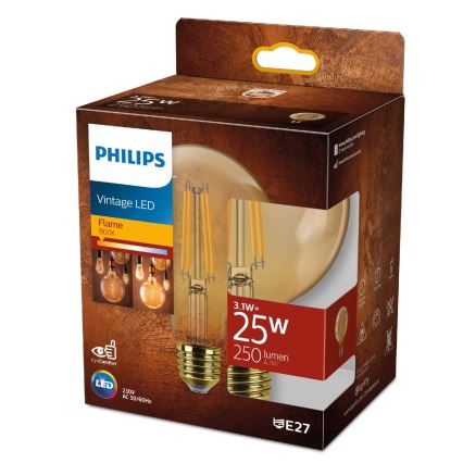 LED Sijalica VINTAGE Philips G95 E27/3,1W/230V 1800K