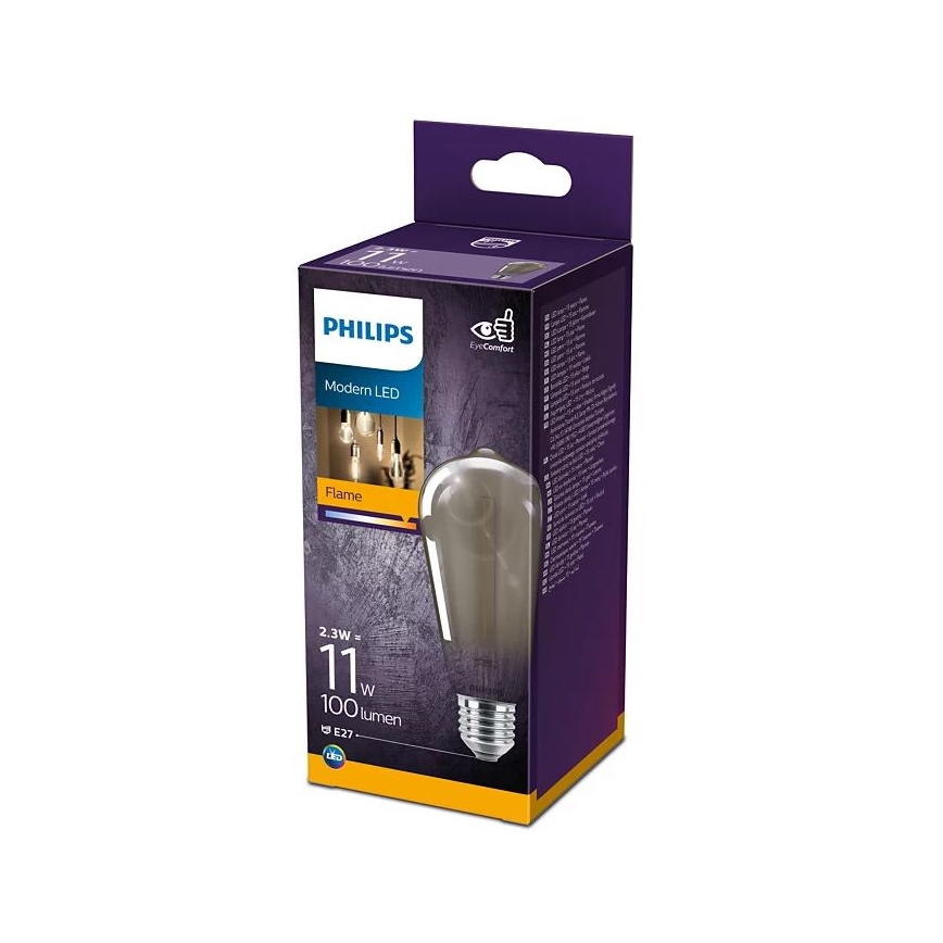 LED Sijalica VINTAGE Philips ST64 E27/2,3W/230V 1800K