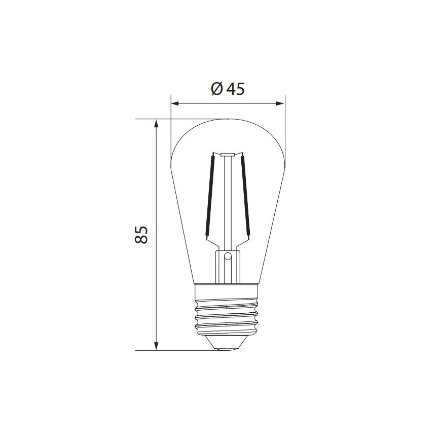 LED Sijalica VINTAGE ST45 E27/1W/230V 3000K -  Brilagi