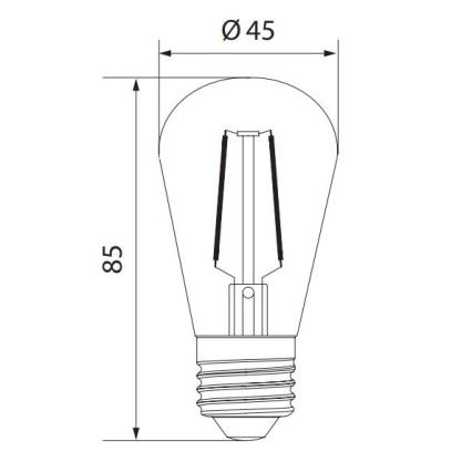 LED Sijalica VINTAGE ST45 E27/2W/230V 3000K -  Brilagi